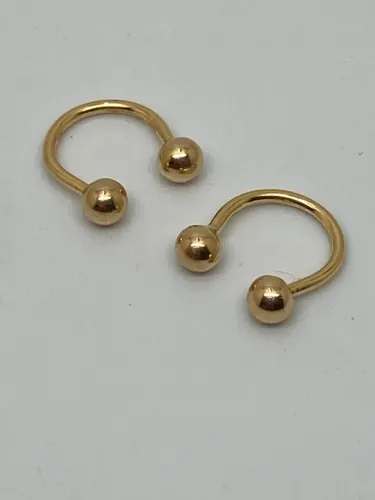 PIRCENG FERRADURA 2,5CM EM OURO 18K 750 BOLA 3MM 