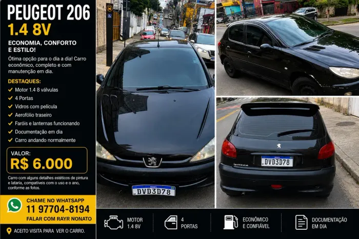 Peugeot 206 Presence 1.4/ 1.4 Flex 8V 3P 2008