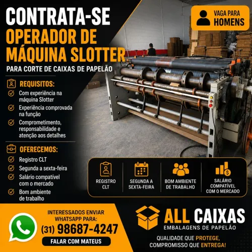 Operador de máquina rotativa Slotter Flexográfica 