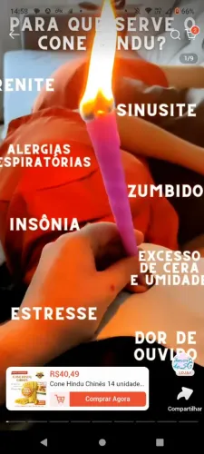 Cone chines para retira cera de ouvido