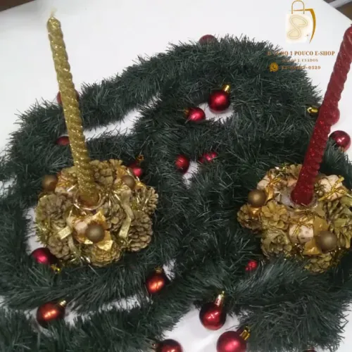 PROMOÇÃO! VELAS E CASTIÇAIS PARA NATAL E REVEILLON COM E SEM GLITER