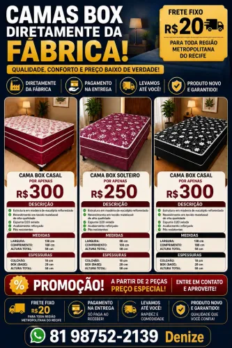 Cama box direto da fábrica