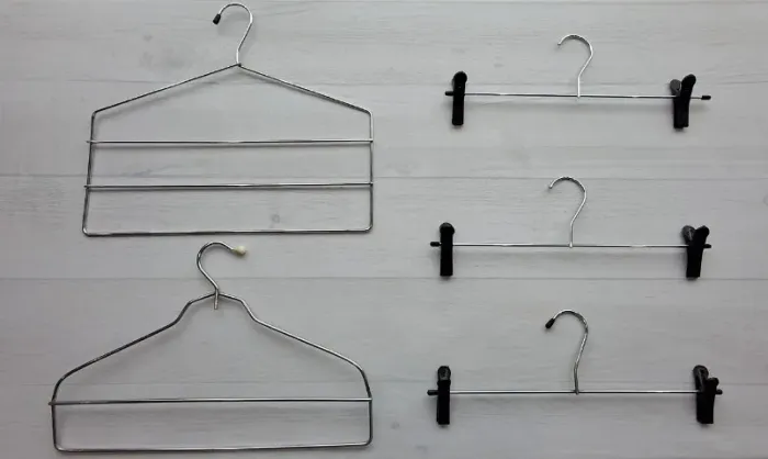 Kit 5 Cabides Organizadores Em Aço Cromado (Para Calças, Saias E Bermudas)