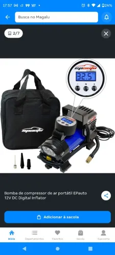 Bomba de compressor de ar portátil EPauto 12V DC Digital Inflator
