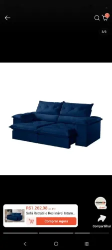Sofá retrátil azul