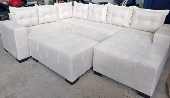 Sofá conjunto 7 lugares acolchoada entrega grátis