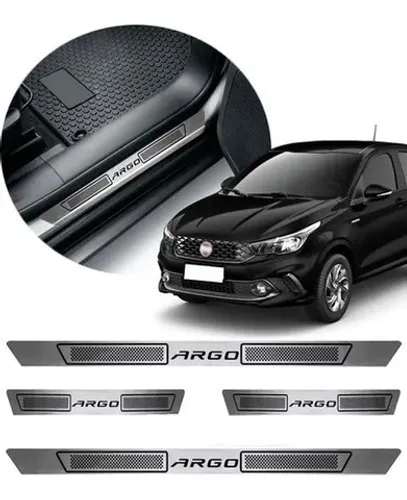 Jogo Soleira De Porta Aco Inox Fiat Argo 2017 2018 2019 2020
