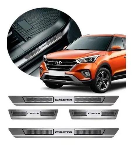 Jogo Soleira De Porta Aco Inox Hyundai Creta 2016 A 2019