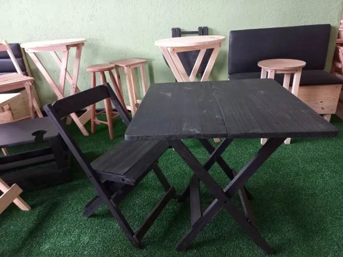Mesa retrátil de madeira para lanchonete
