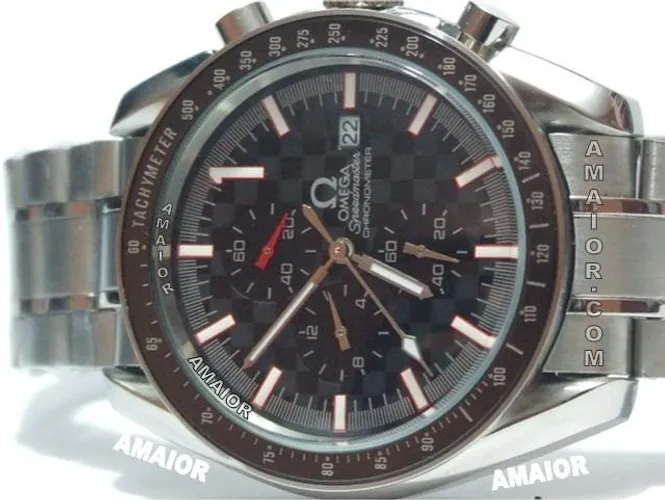 Relogio Omega Speedmaster Racing 1 Preto Xadrez 42mm