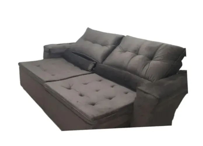 Sofá 2,20m Retrátil Reclinável C/ Pillow Super Lindo Fazemos Entrega