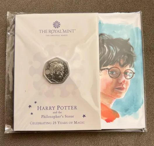 Moeda 50p cuproníquel Harry Potter 2022 Edição Limitada