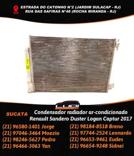 Condensador radiador ar-condicionado Renault Sandero Duster Logan Captur 2017