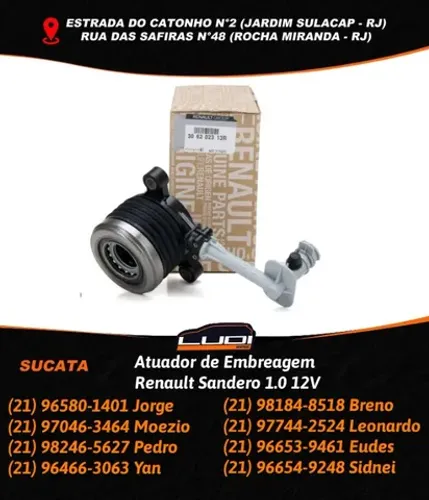 Atuador de Embreagem para Renault Sandero 1.0 12V
