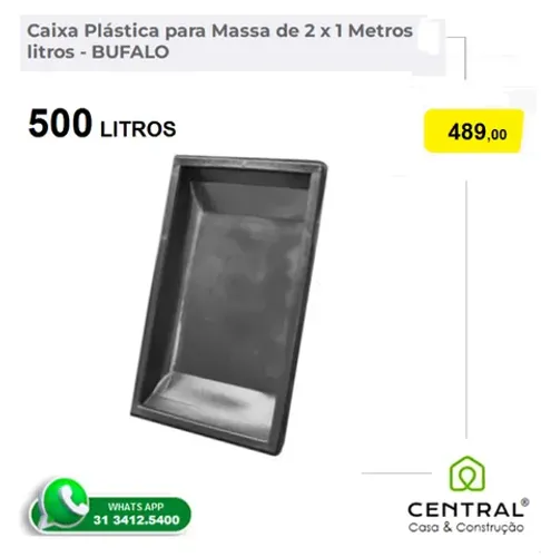 Caixa para Massa 2x1 500 litros Búfalo