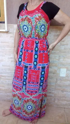 Vestido M longo estampado
