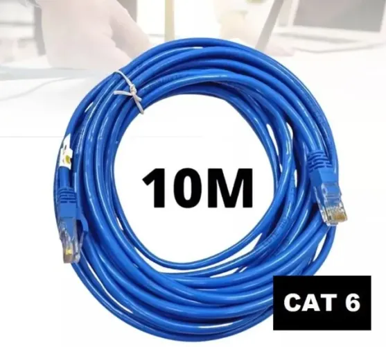 Cabo De Rede Cat6 10 Metros Internet Lan Crimpado  Arduino Automação COD-CP746 