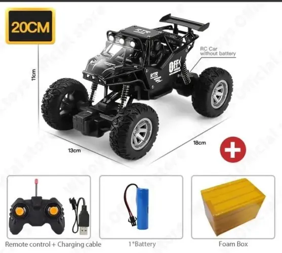 Carro de controle remoto com luzes LED, buggy