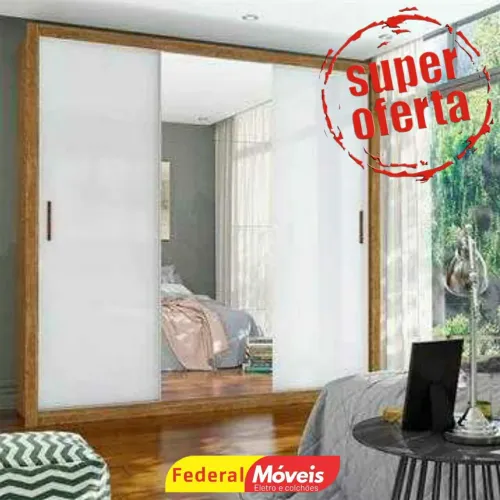 Guarda Roupa com 3 Portas de Correr Novo Fazemos Entrega