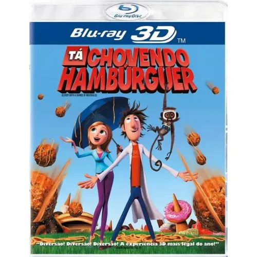 Blu-ray 3D Tá Chovendo Hambúrguer Original Novo* Assistido somente 1 vez