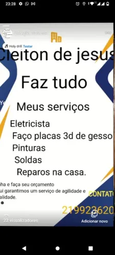 Eletricista,soldador,encanador, pedreiro e pintor.
