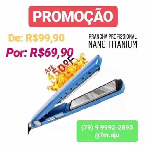 Prancha chapinha cabelo Nano titanium - Novo / Entregamos
