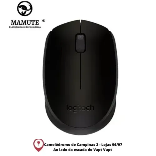 Mouse sem fio Logitech M170 Design Ambidestro Compacto Conexão USB e Pilha Inclusa 