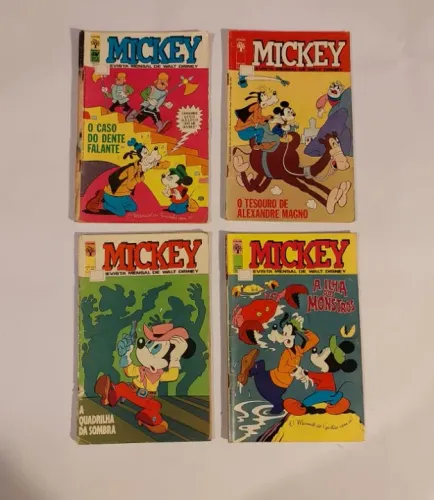 MICKEY, 16 QUADRINHOS DISNEY, Decada de 70. em bom estado.