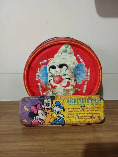 Lata antiga Circus+ lata estojo antigo Disney Mickey 