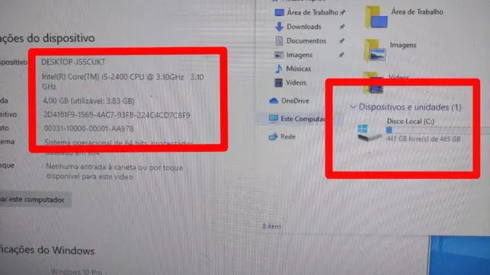 Computador desktop PC IBM Lenovo Core I5 4gb de ram SSD 120gb 
