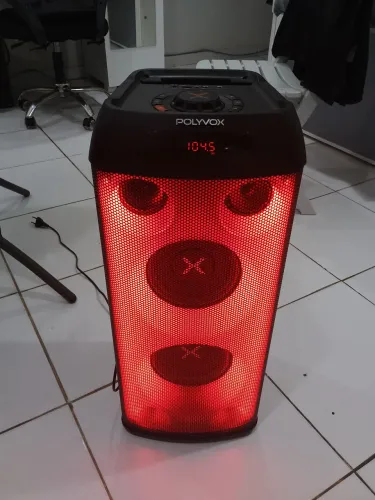 Caixa de som Amplificada. Full LED Polyvox<br>Pa