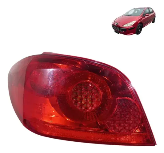 Lanterna Traseira Lado Esquerdo Peugeot 307 2008 2012 Esquerdo/motorista Vermelho