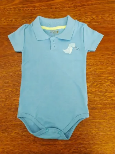 Body Para Bebê Azul Dinossauro Da Kiko Baby - Tamanho G