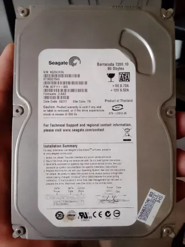 HD Seagate 80 gigas Sata 