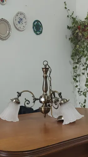 Lustre de bronze e latão, vintage 