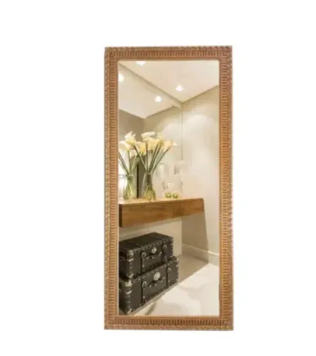 Espelho Decorativo de Parede com Moldura Dourada