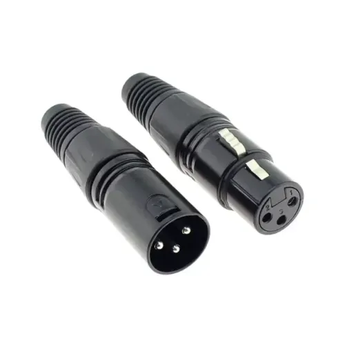 Par de Plug Conector XLR Balanceado macho + femea para Audio, Microfones e amplificadores