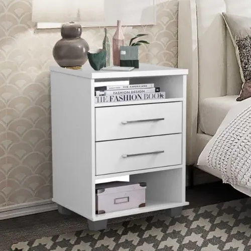 Mesa de Cabeceira Valente Branco 2Gvs Rud Rack - Entrega Rápida! 