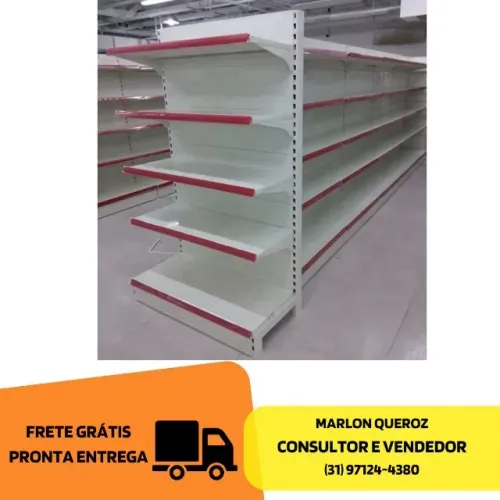 Gondola Central Branca 30x40 5 Bandejas Nova