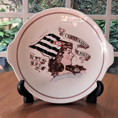 Prato Decorativo Antigo - São Paulo 1954 - Raro e Colecionável
