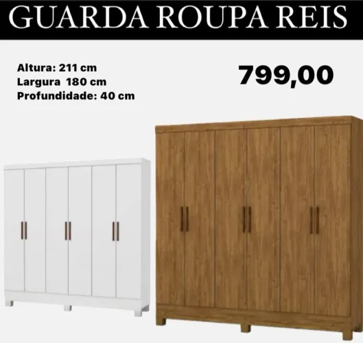 Guarda-Roupa 6 Portas 180CM Reis com pés ENTREGA HOJE !!! FRETE GRÁTIS