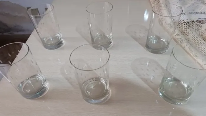 Kit com 6 Copos de Cristal Anos 80 Antigo Whisky Vodka Chopp Gin