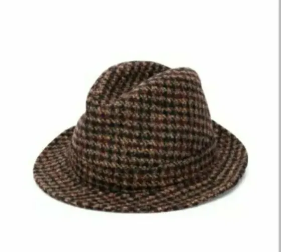CHAPÉU FEDORA XADREZ, EM TWEED, NOVO, MARCA DOLCE & GABBANA..