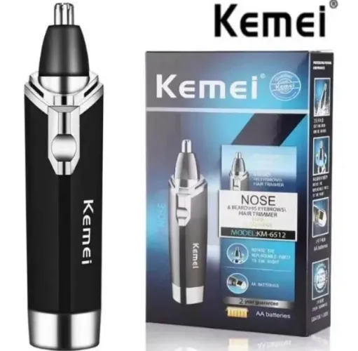 Aparador de Pelos Kemei KM-6512 2 em 1 Nariz Ouvido Sobrancelha Elétrico Portátil