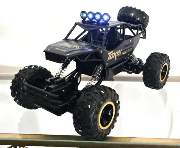 Carrinho de Controle Remoto Jeep Grande 37Cm Recarregável 4x4 Bateria Grande Faróis Led