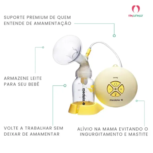 Bomba de Tirar Leite Materno Medela Swing Tira Leite