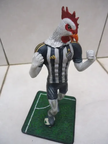 Escultura Galo do Atlético Mineiro, peça única, exclusiva, artesanal, feita em biscuit