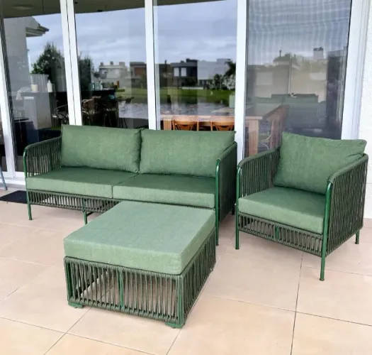 Sofá em corda náutica verde 
