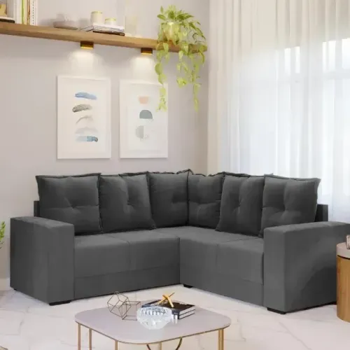 PROMOÇÃO Sofá de Canto Patricia Cinza
