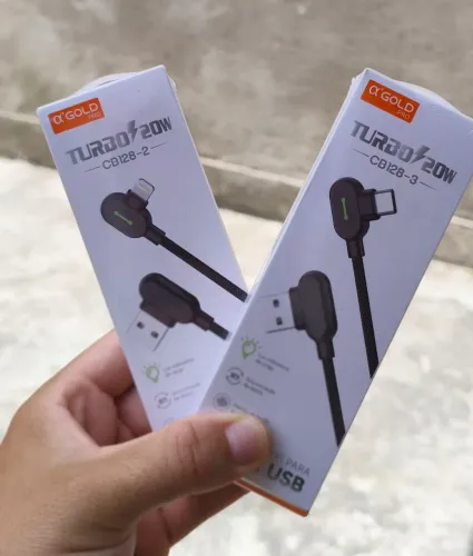 Cabo de celular Android e iPhone 90 graus